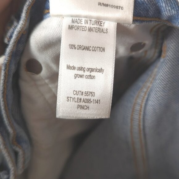 AGOLDE Pinch Waist Kick Jeans Riptide Blue Jean Straight Leg  25 - Picture 11 of 11